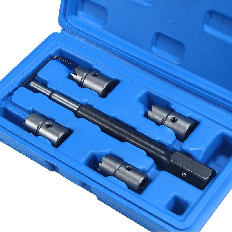 UTMALL 5Pcs Diesel Injector Seat & Cleaner Carbon Remover Seat Tools Cutter Milling Cutter Set Universal Car Tool Injector Remover - Image 1